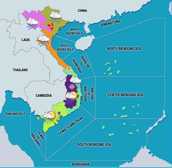 Vietnam weather forecast map