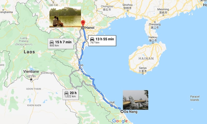 Da Nang to Hanoi Vietnam