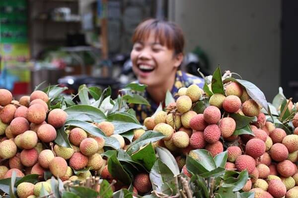 A happy seller in the local market