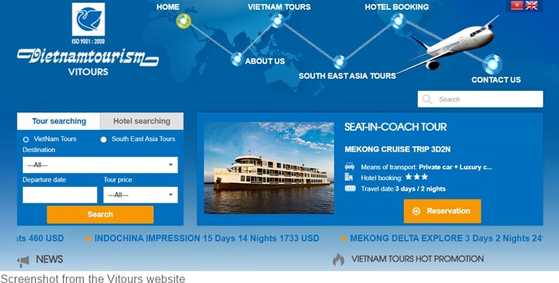 Vitours website screenshot